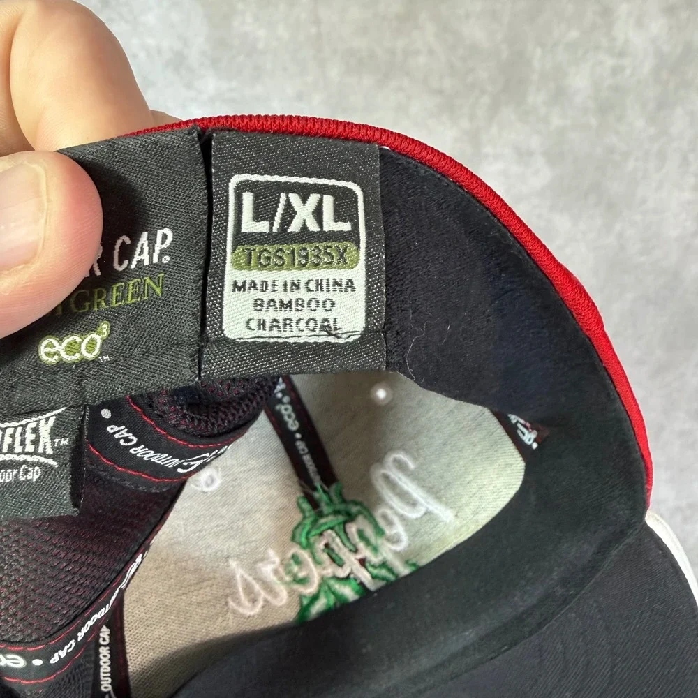 Outdoor Cap Peppers Hat Mens L/XL Red Solid Proflex Team Green Bamboo Charcoal